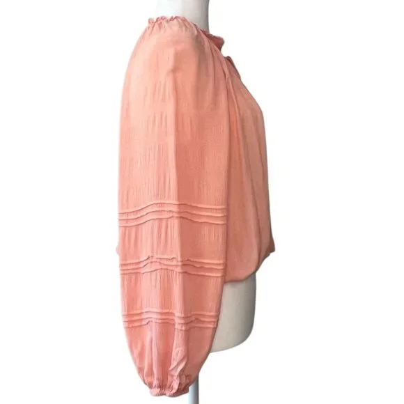 SANCTUARY | Pre-Loved Coral Boho Cinch Waist Blouson Top – Size Medium - Picture 4 of 8